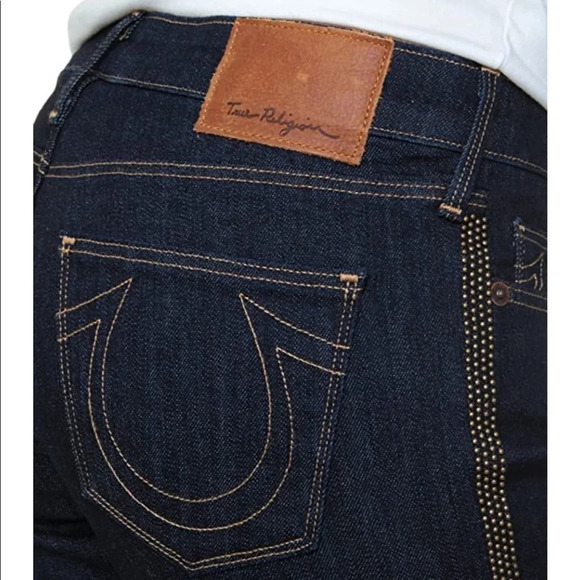 True Religion Halle Tuxedo Skinny Jeans Blue Low Rise Y2K size 27 - Picture 3 of 15